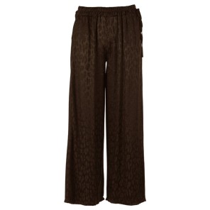 Enjoy Broek satijn panter jacquard Donker bruin